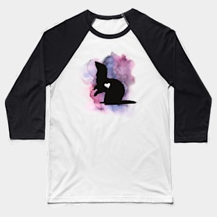 Watercolor Ferret with Hearts Baseball T-Shirt